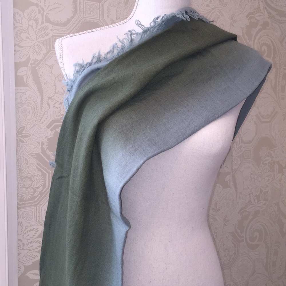 Eileen Fisher Green & Blue Ombré Scarf